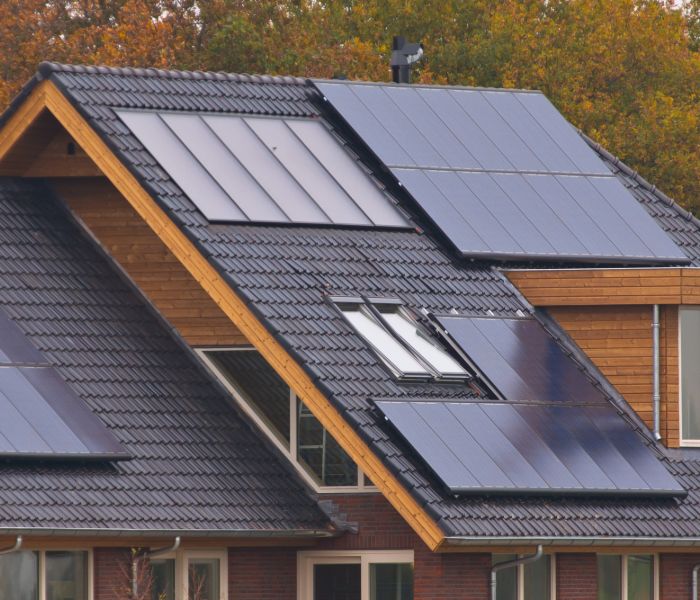 dark colored roof for installing solar panels